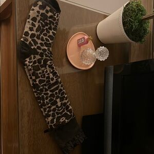 Leopard Print Knee-High Socks, 8” foot area like new!